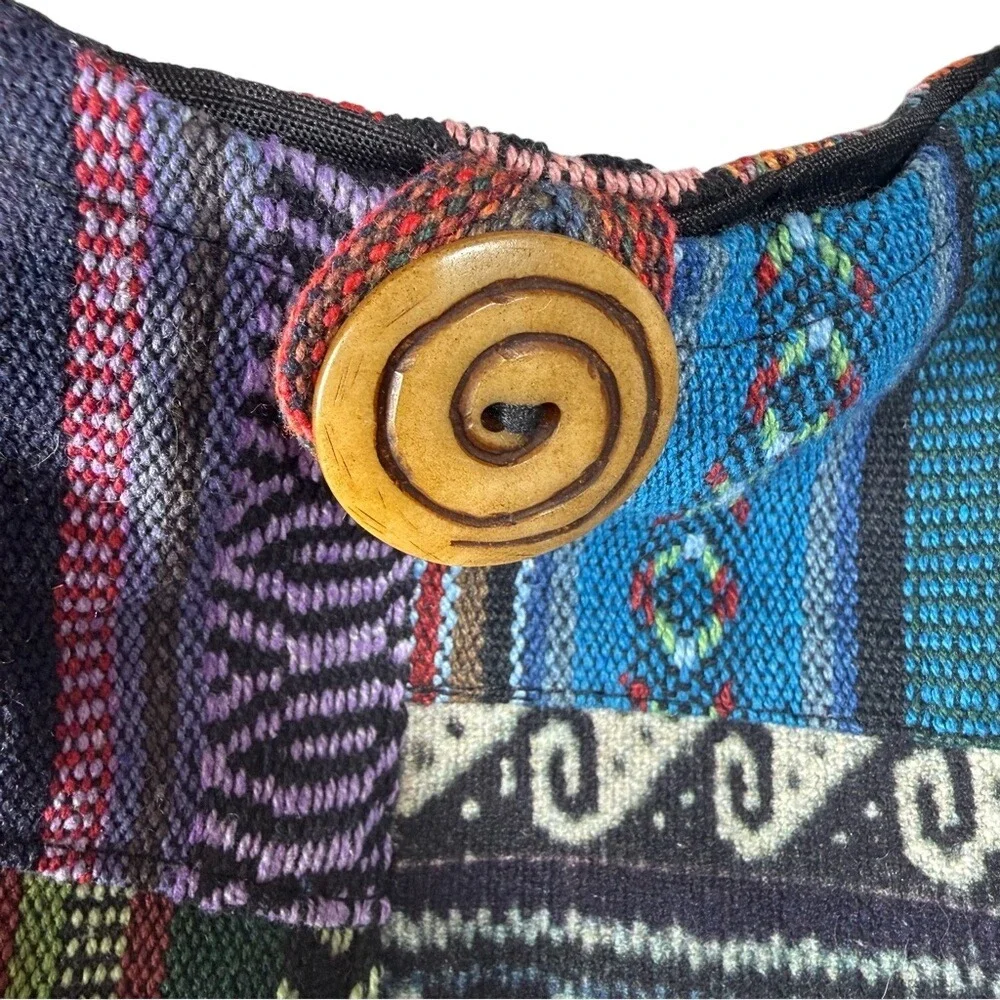Kathmandu NWT Boho Patchwork Multi-Color Sun Crossbody Shoulder‎ Bag Hippie Chic